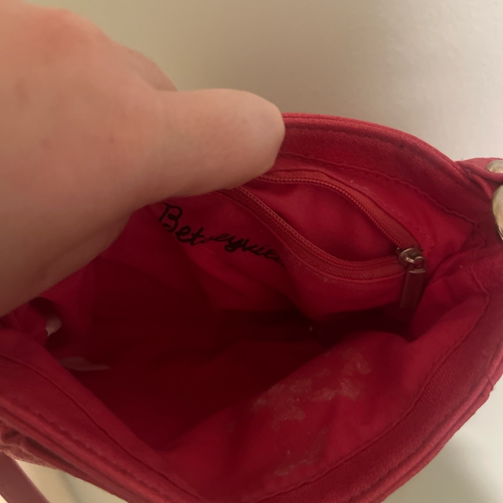 Betsey Johnson Betseyville Pink Moto Y2K Studded Crossbody Mini Shoulder Purse - Picture 9 of 11